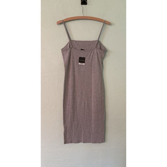 TOPSHOP Grey Body-Con Midi Dress Womens size 6 - Picture 2 of 3